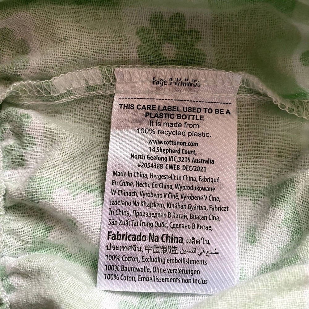 NWT Cotton On Cali Cropped Cami Grass Green Daisy Garden Check Floral Medium‎ - Picture 6 of 6
